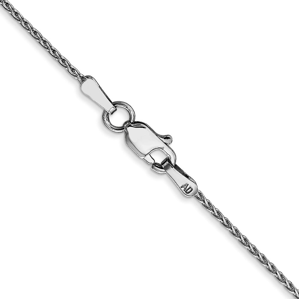 14K White Gold 1mm Diamond-cut Parisian Wheat with Lobster Clasp Chain
