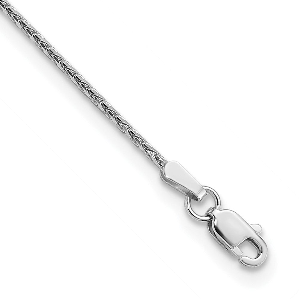 14K White Gold 1.5mm Diamond-cut Parisian Wheat with Lobster Clasp Anklet