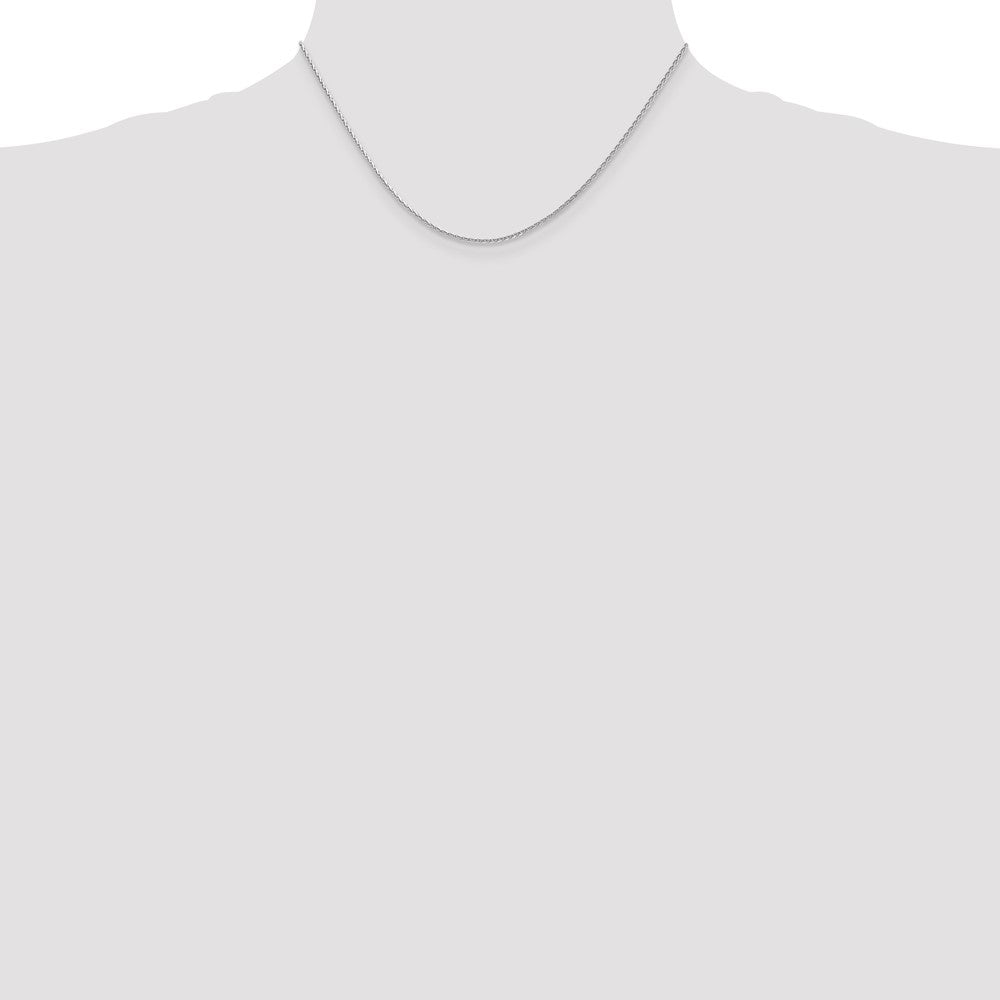 14K White Gold 1.5mm Diamond-cut Parisian Wheat with Lobster Clasp Chain