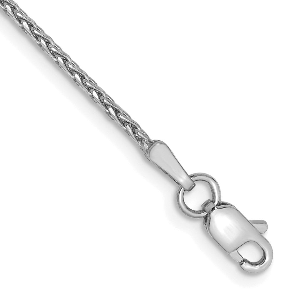 14K White Gold 1.5mm Diamond-cut Parisian Wheat with Lobster Clasp Anklet