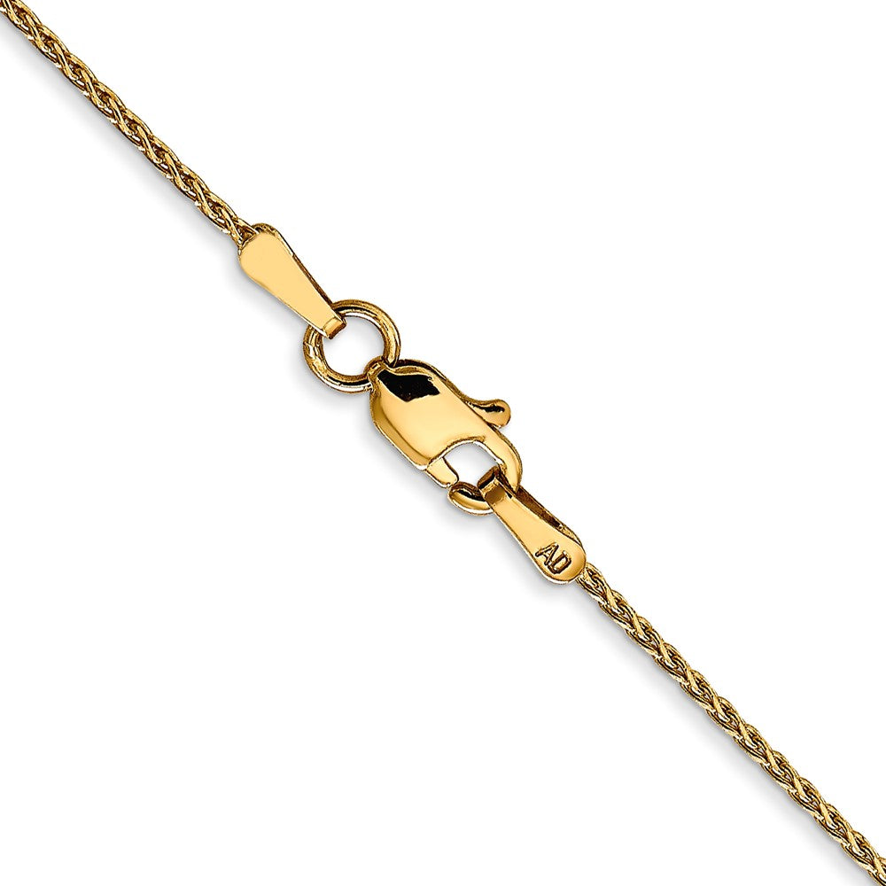 14K 1mm Diamond-cut Parisian Wheat with Lobster Clasp Chain