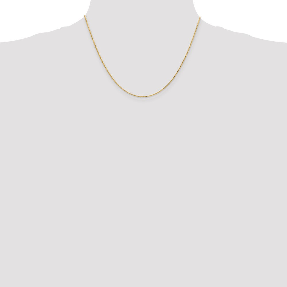 14K 1mm Diamond-cut Parisian Wheat with Lobster Clasp Chain