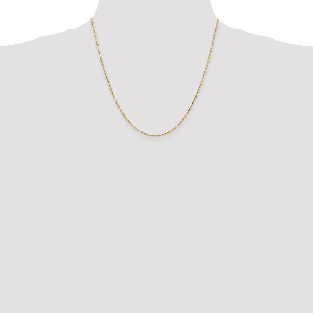 14K 1mm Diamond-cut Parisian Wheat with Lobster Clasp Chain