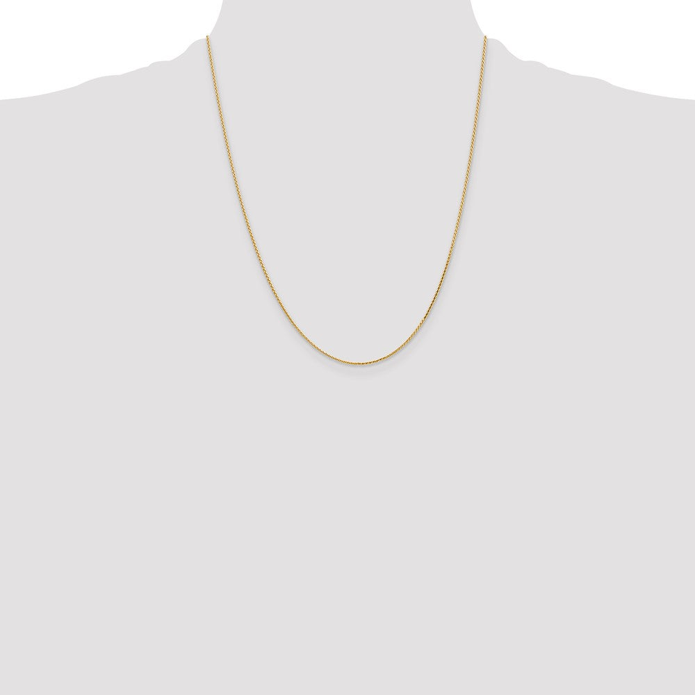 14K 1mm Diamond-cut Parisian Wheat with Lobster Clasp Chain