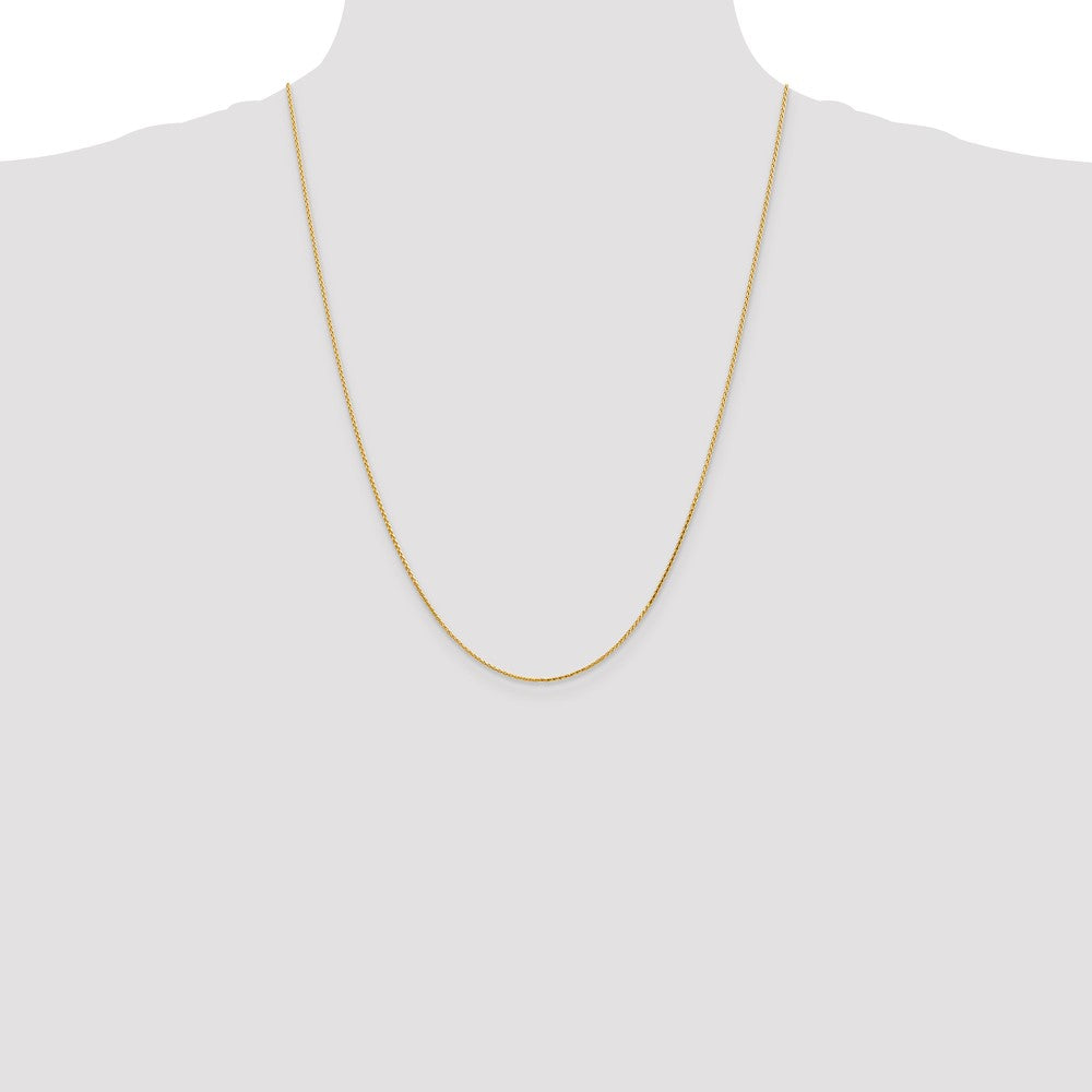 14K 1mm Diamond-cut Parisian Wheat with Lobster Clasp Chain