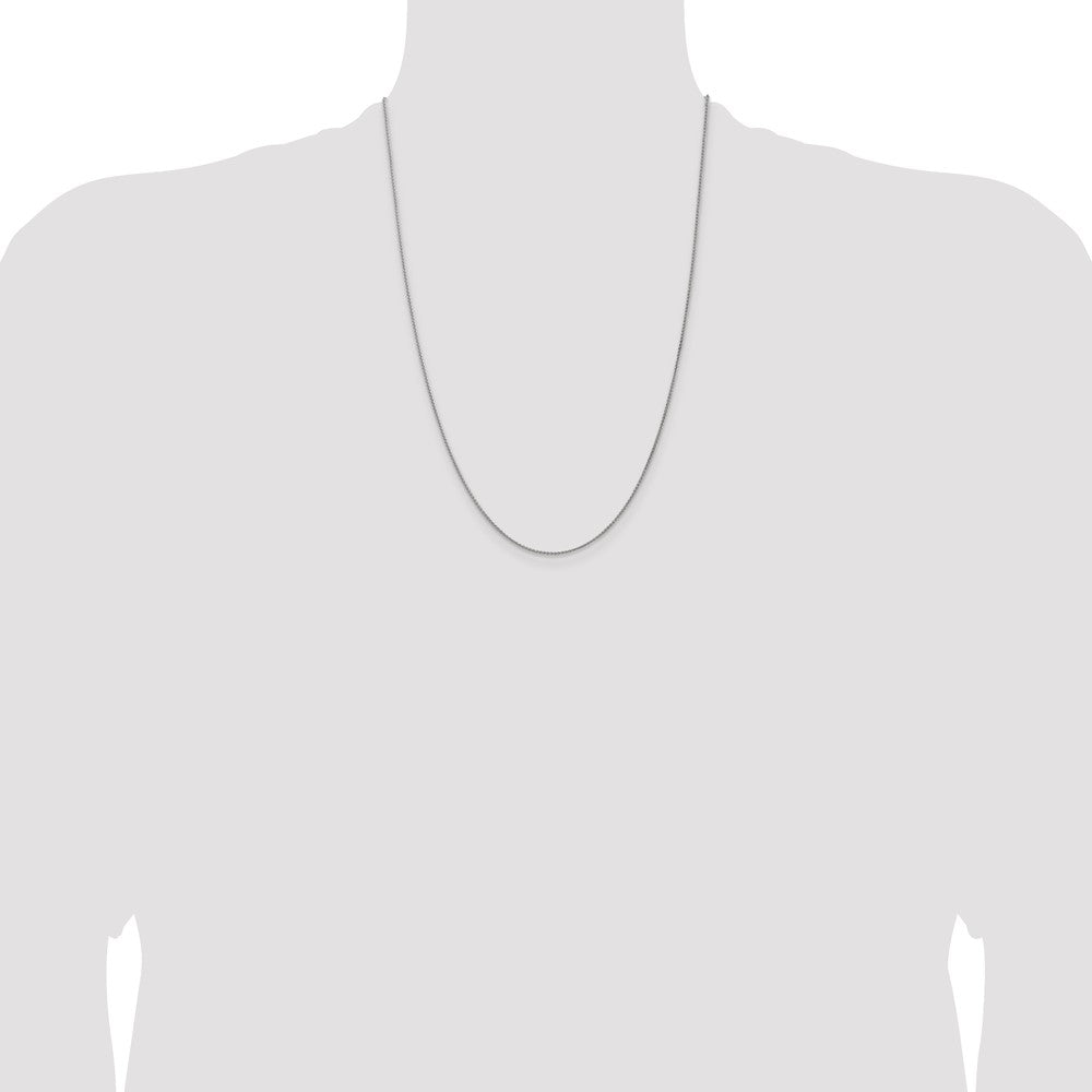 14K White Gold 1.25mm Spiga with Lobster Clasp Chain