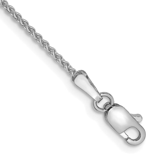 14K White Gold 1.25mm Spiga with Lobster Clasp Anklet