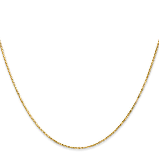 14K 1mm Round Parisian Wheat with Lobster Clasp Chain