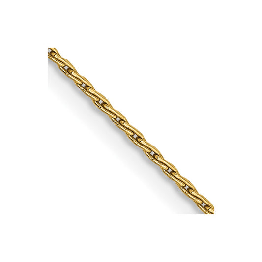 14K 1mm Round Parisian Wheat with Lobster Clasp Chain