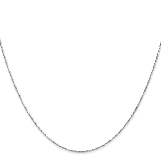 14K White Gold .7mm Round Parisian Wheat with Lobster Clasp Chain