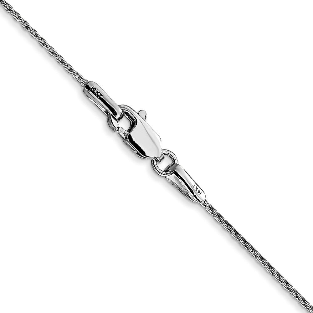14K White Gold .7mm Round Parisian Wheat with Lobster Clasp Chain