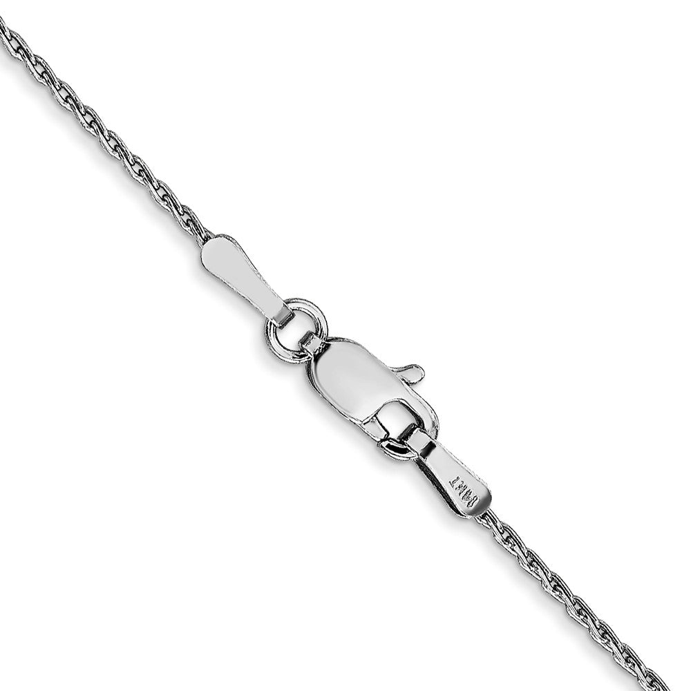 14K White Gold 1mm Round Parisian Wheat with Lobster Clasp Chain