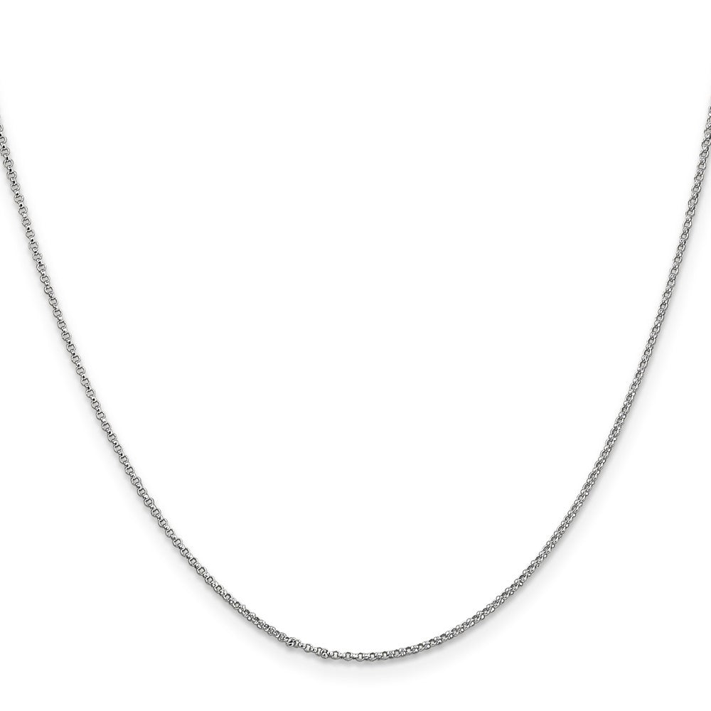 14K White Gold 1.15mm Rolo with Lobster Clasp Pendant Chain