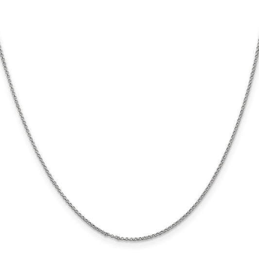14K White Gold 1.15mm Rolo with Lobster Clasp Pendant Chain