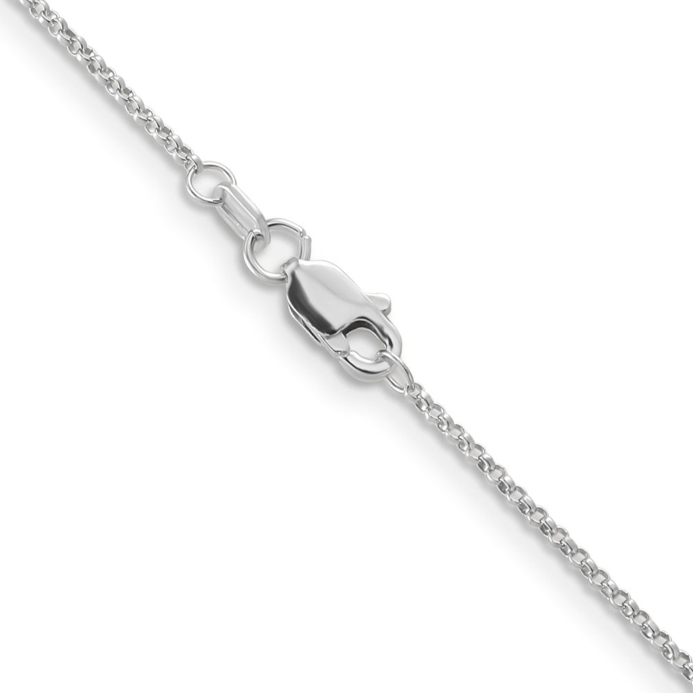 14K White Gold 1.15mm Rolo with Lobster Clasp Pendant Chain