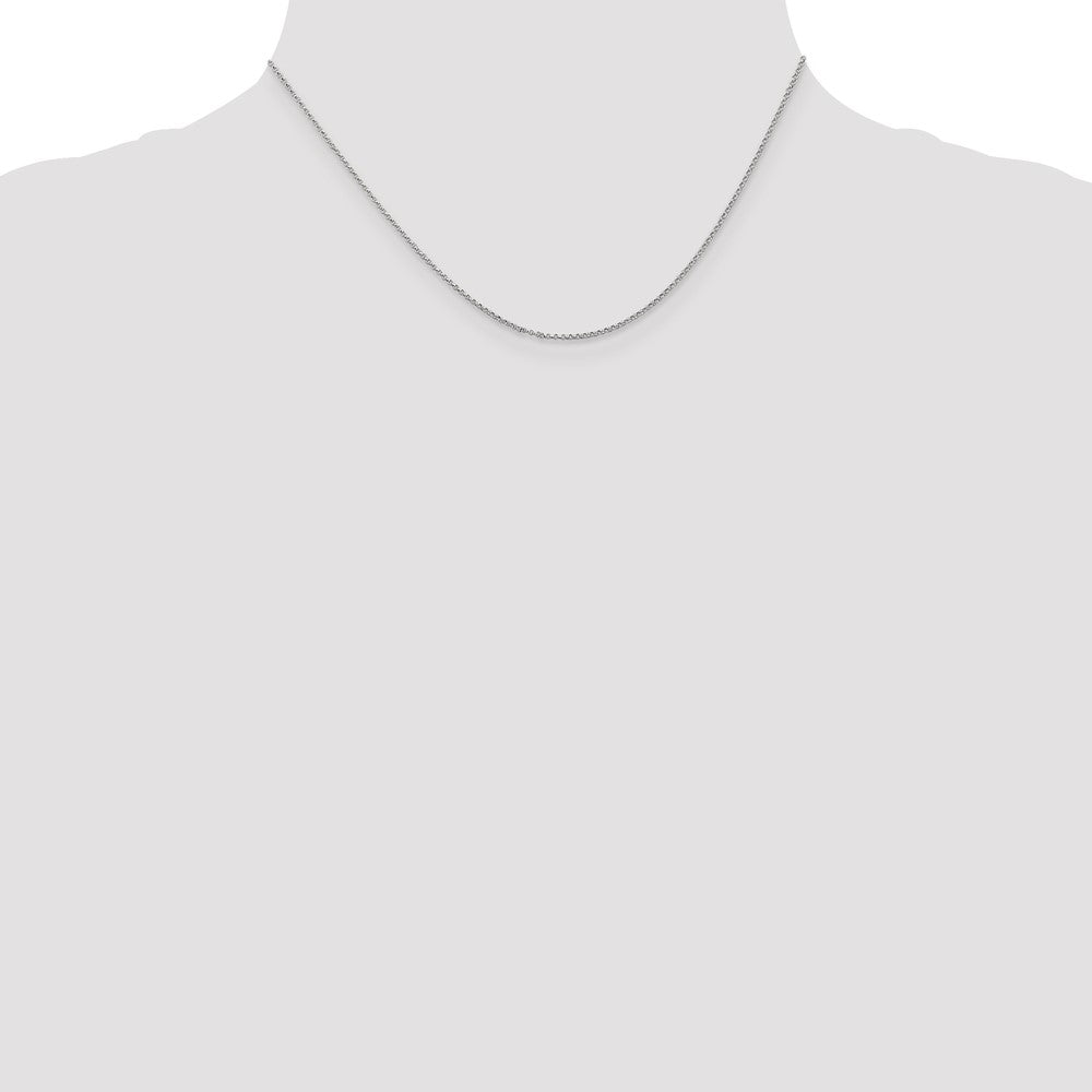 14K White Gold 1.15mm Rolo with Lobster Clasp Pendant Chain