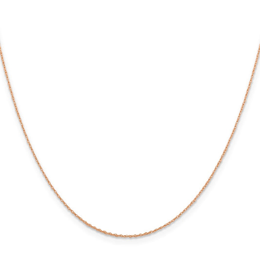 14K Rose Gold .5mm Baby Rope with Spring Ring Clasp Chain