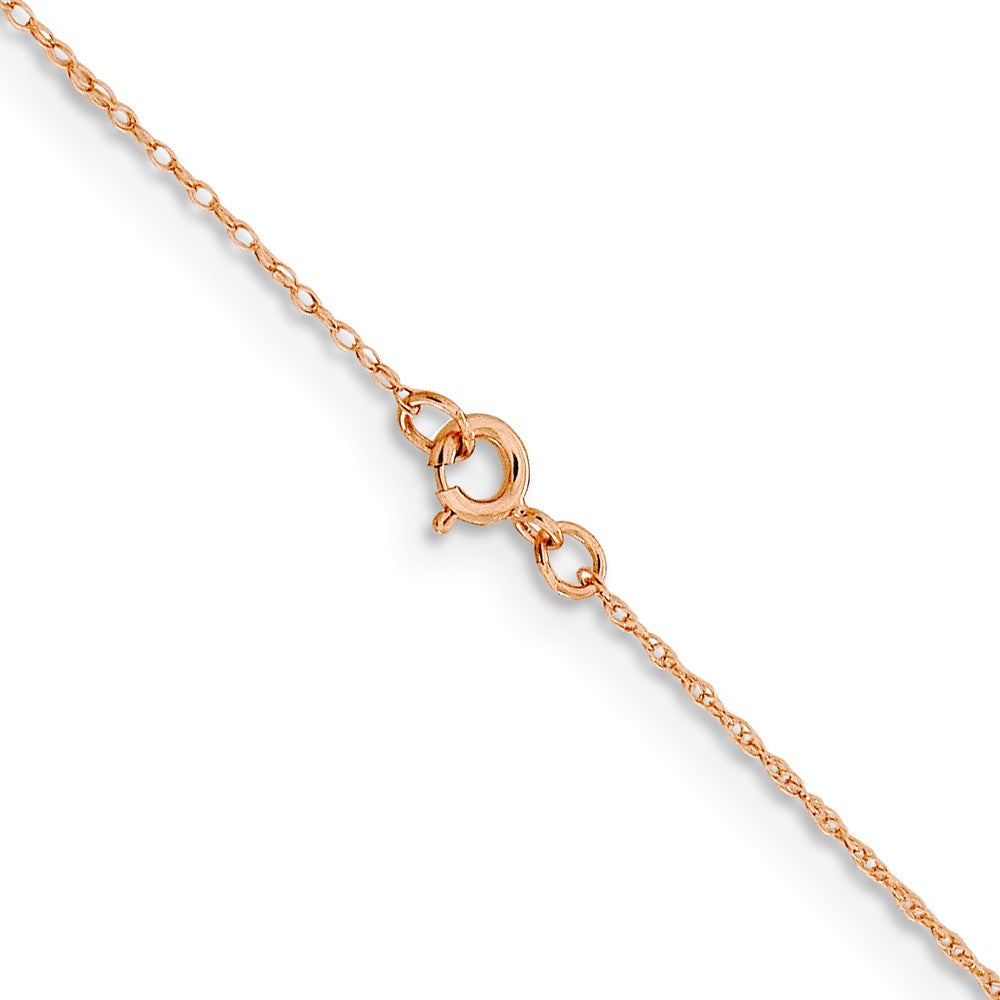 14K Rose Gold .5mm Baby Rope with Spring Ring Clasp Chain