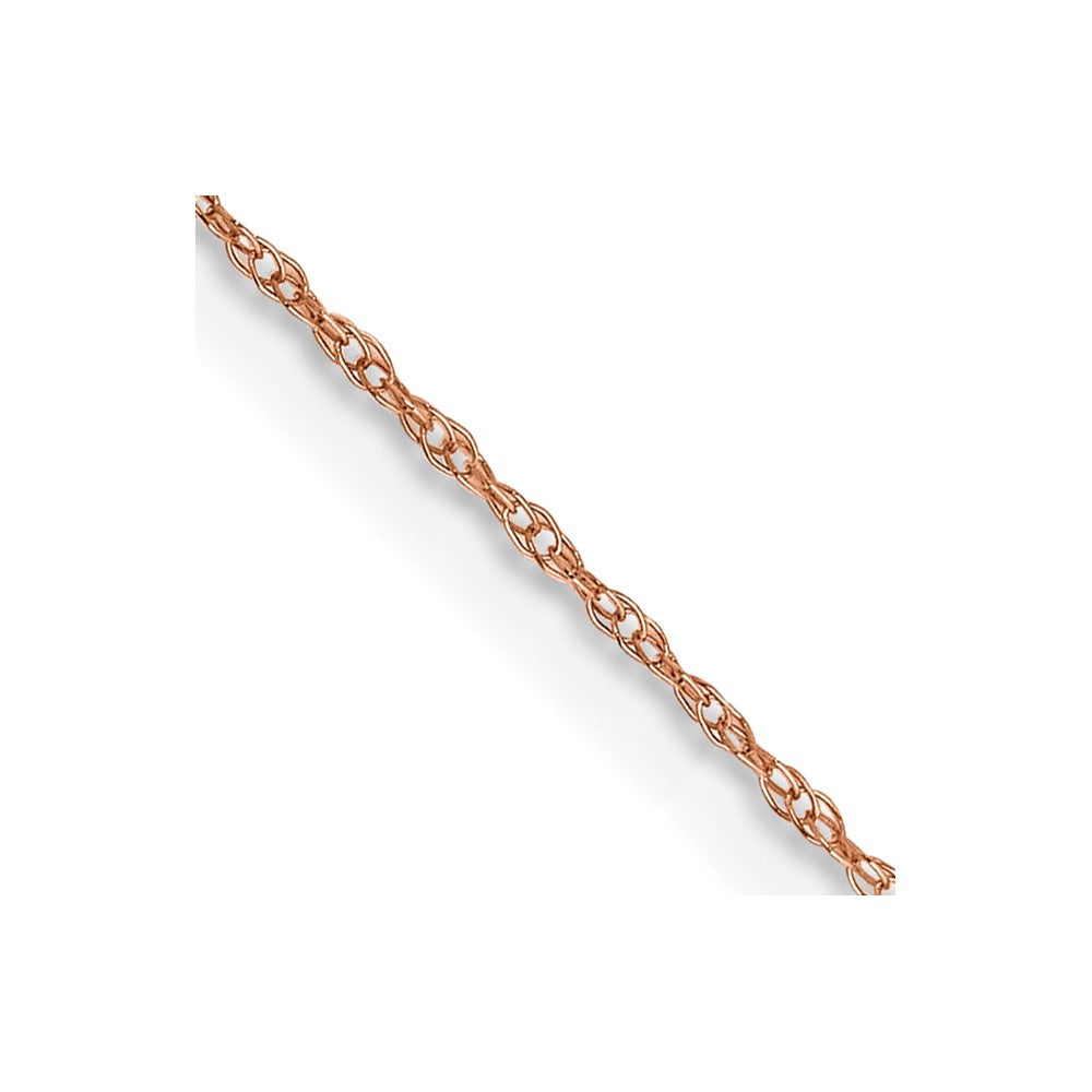 14K Rose Gold .5mm Baby Rope with Spring Ring Clasp Chain