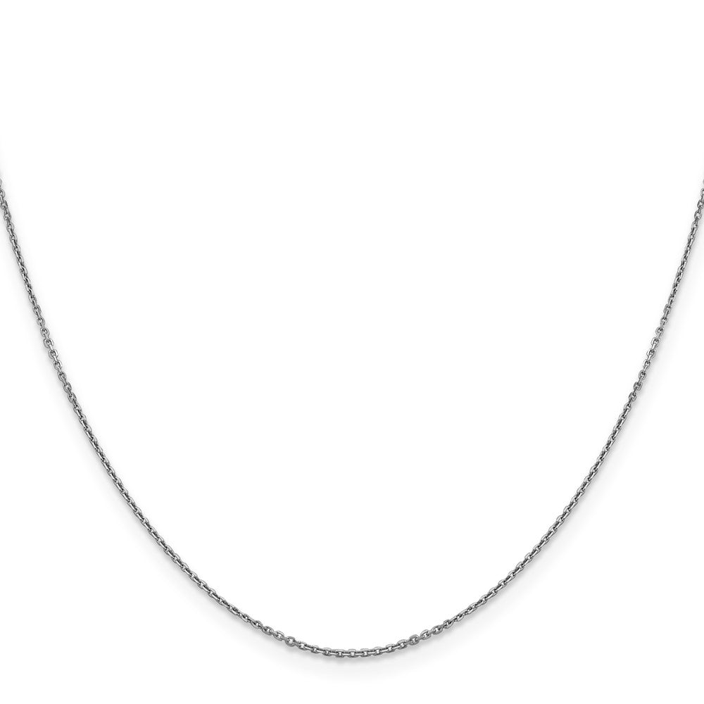 14K White Gold .9mm Diamond-cut Round Open Link Cable with Lobster Clasp Chain