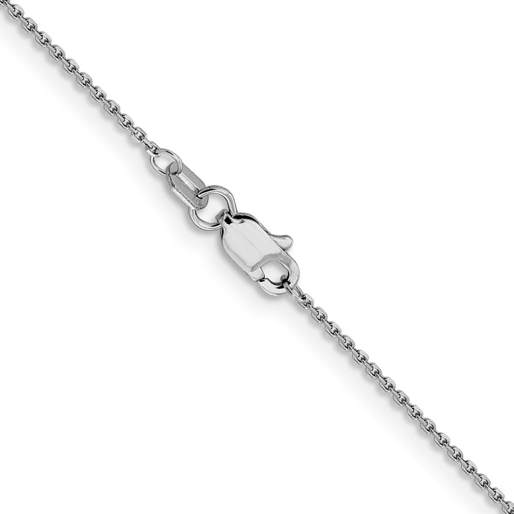 14K White Gold .9mm Diamond-cut Round Open Link Cable with Lobster Clasp Chain