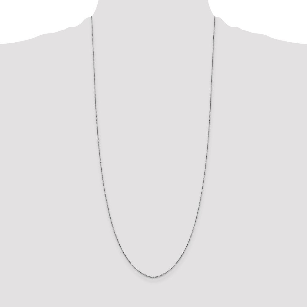 14K White Gold .9mm Diamond-cut Round Open Link Cable with Lobster Clasp Chain