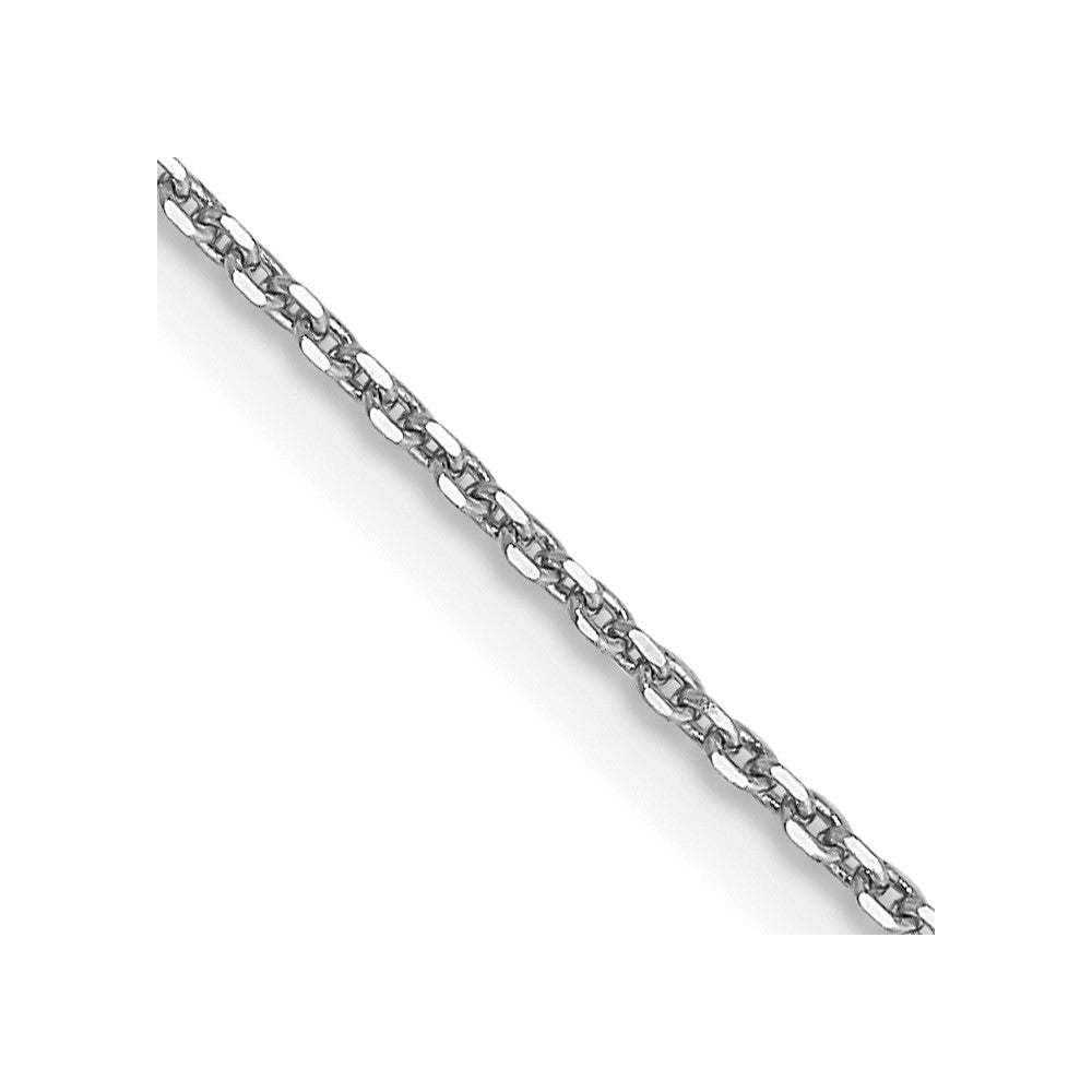 14K White Gold .9mm Diamond-cut Round Open Link Cable with Lobster Clasp Chain