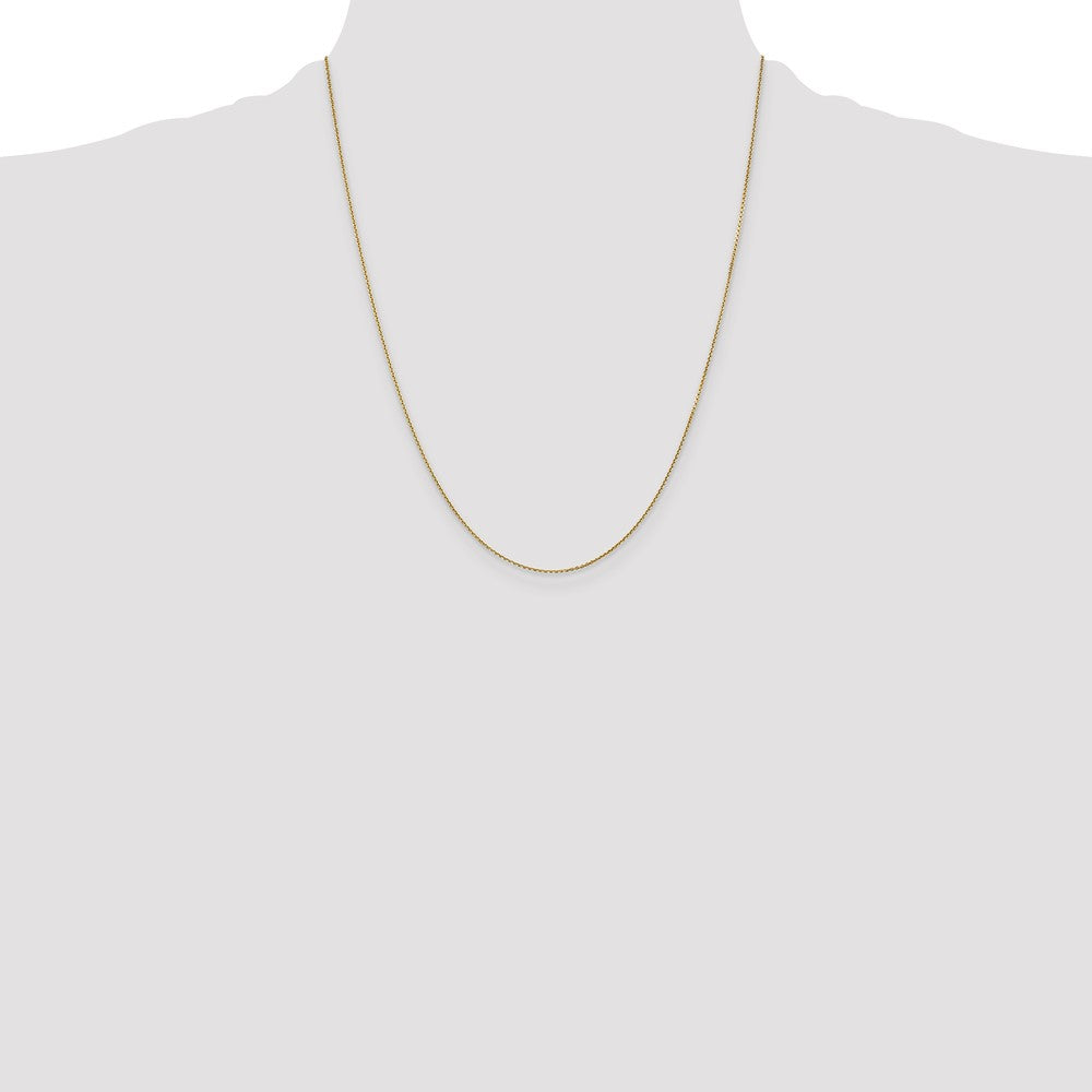 14K .9mm Diamond-cut Round Open Link Cable with Lobster Clasp Chain