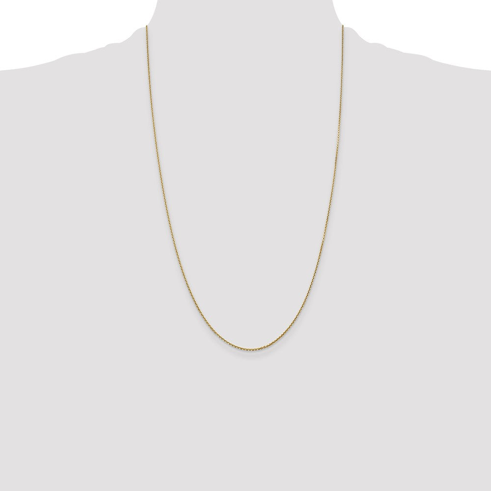 14K .9mm Diamond-cut Round Open Link Cable with Lobster Clasp Chain