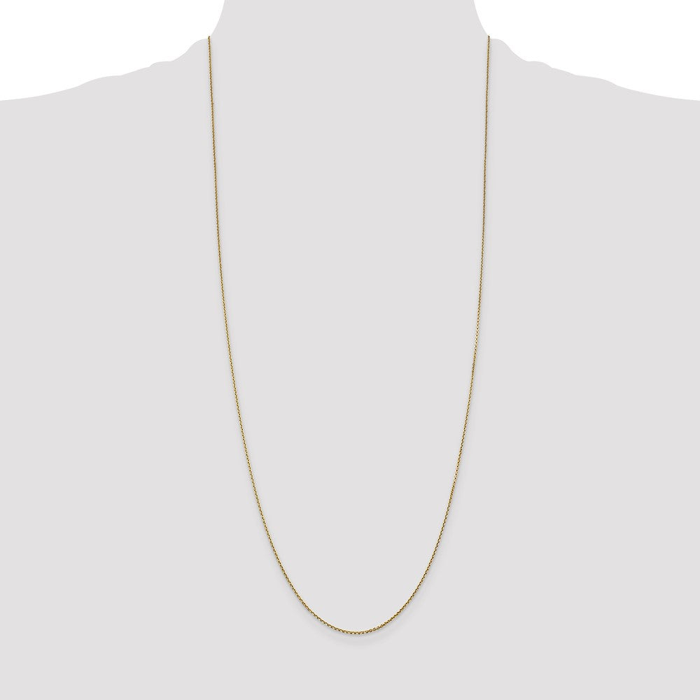 14K .9mm Diamond-cut Round Open Link Cable with Lobster Clasp Chain