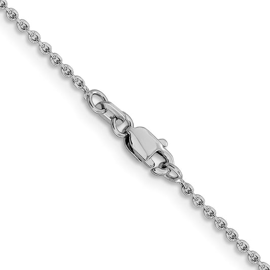 14K White Gold 1.4mm Forzantine Cable with Lobster Clasp Chain