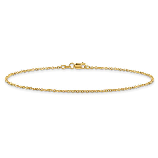 14K 1.4mm Forzantine Cable with Lobster Clasp Anklet
