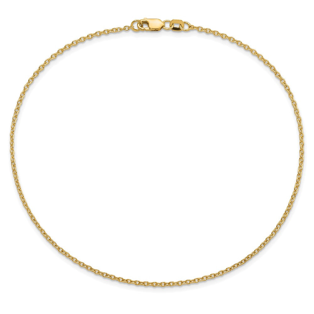 14K 1.4mm Forzantine Cable with Lobster Clasp Anklet