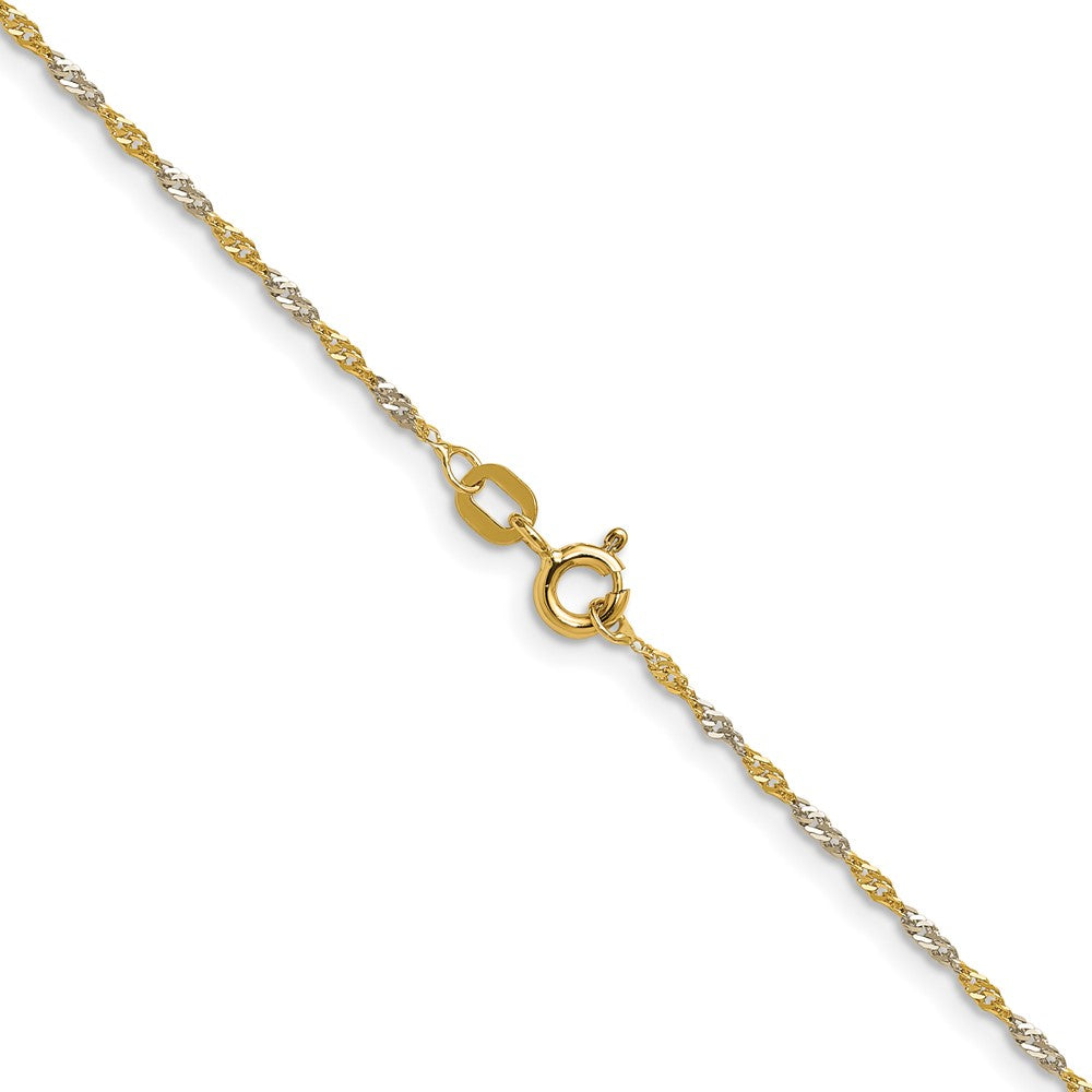 14k Yellow Gold with Rhodium 1.4mm Singapore Chain