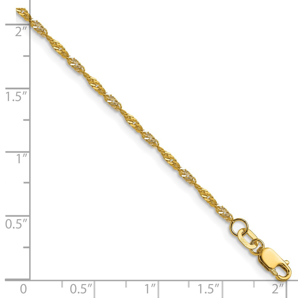 14k Yellow Gold with Rhodium 1.65mm Singapore Chain