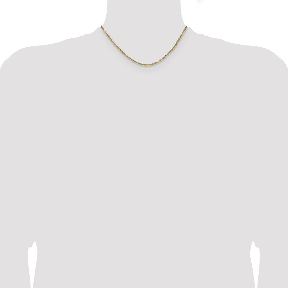 14k Yellow Gold with Rhodium 1.65mm Singapore Chain