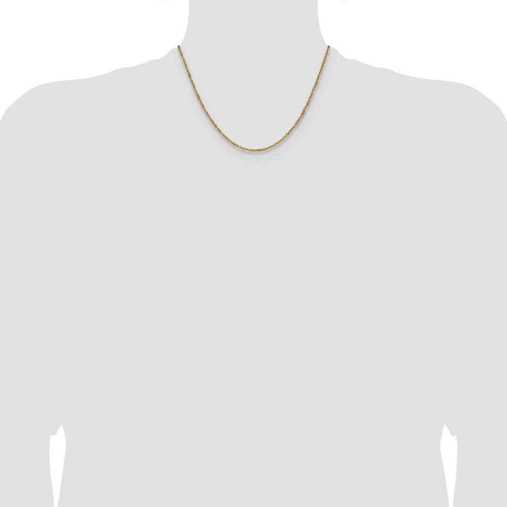 14k Yellow Gold with Rhodium 1.65mm Singapore Chain