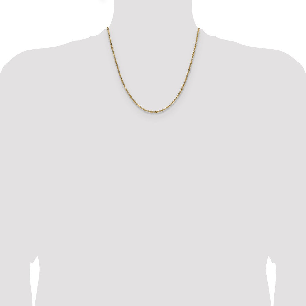 14k Yellow Gold with Rhodium 1.65mm Singapore Chain