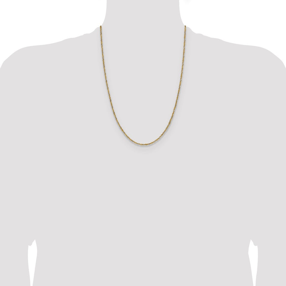 14k Yellow Gold with Rhodium 1.65mm Singapore Chain