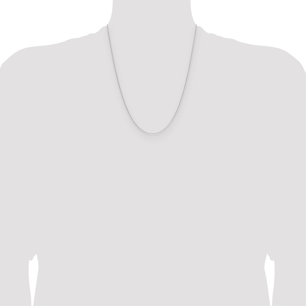 14k White Gold .8mm Forzantine Cable Chain