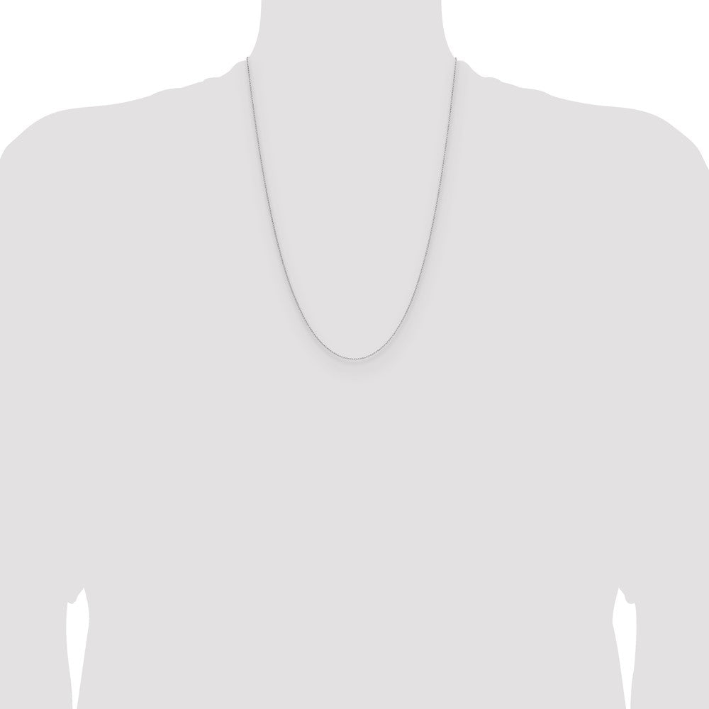 14k White Gold .8mm Forzantine Cable Chain