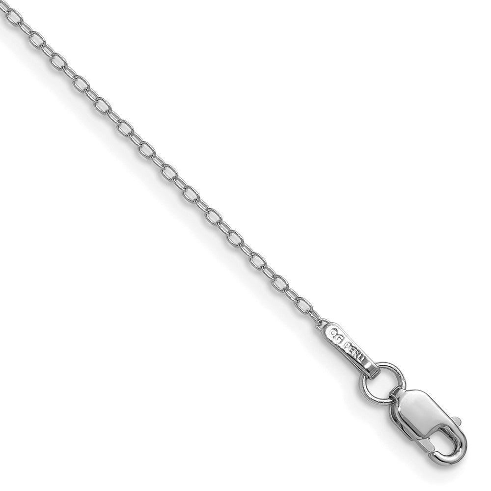 14k White Gold .8mm Forzantine Cable Chain Anklet