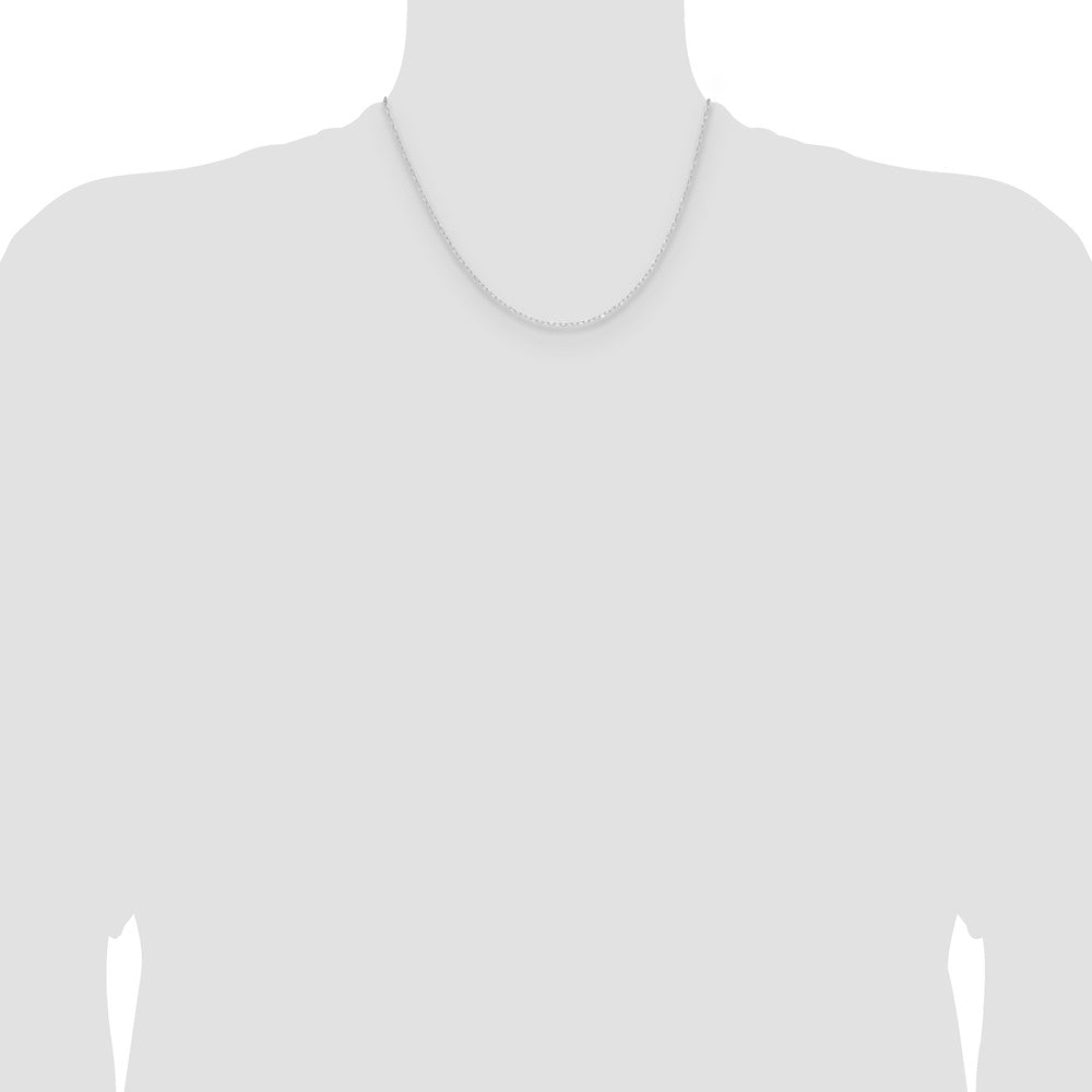 14k White Gold .8mm D/C Forzantine Cable Chain