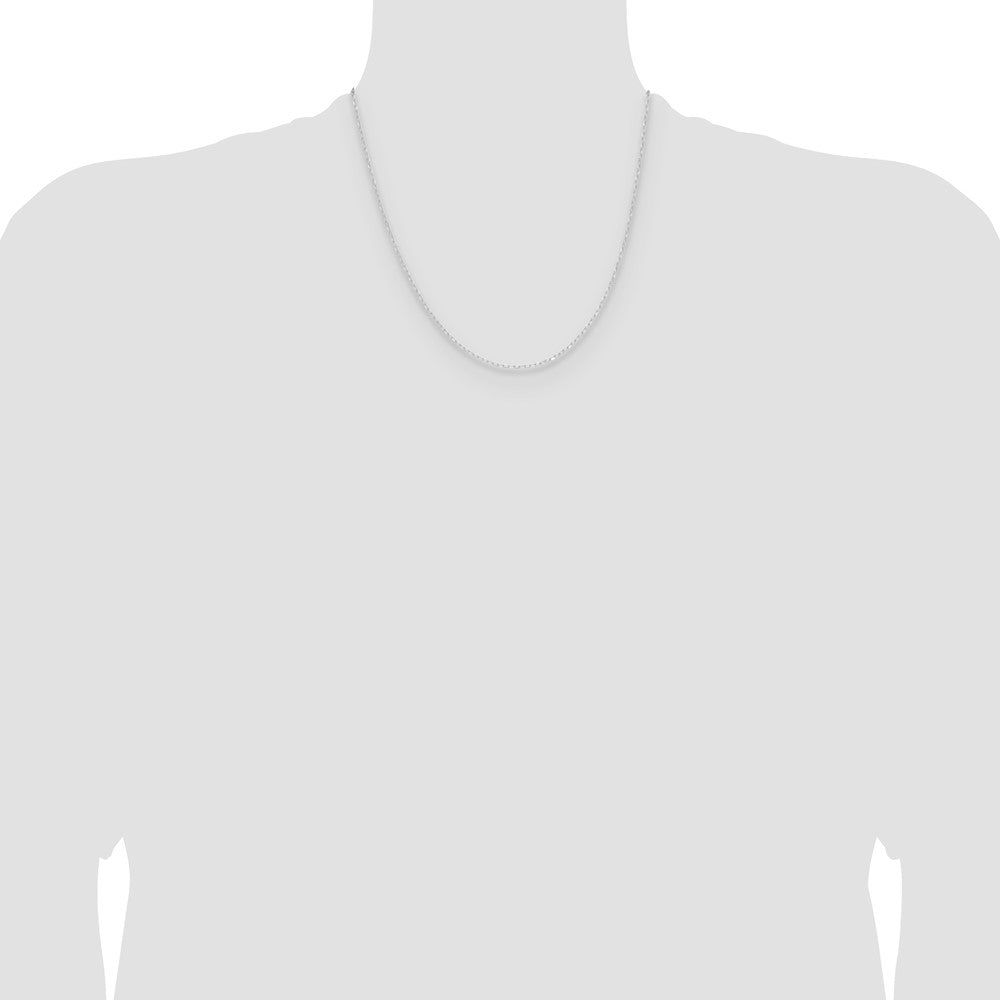 14k White Gold .8mm D/C Forzantine Cable Chain