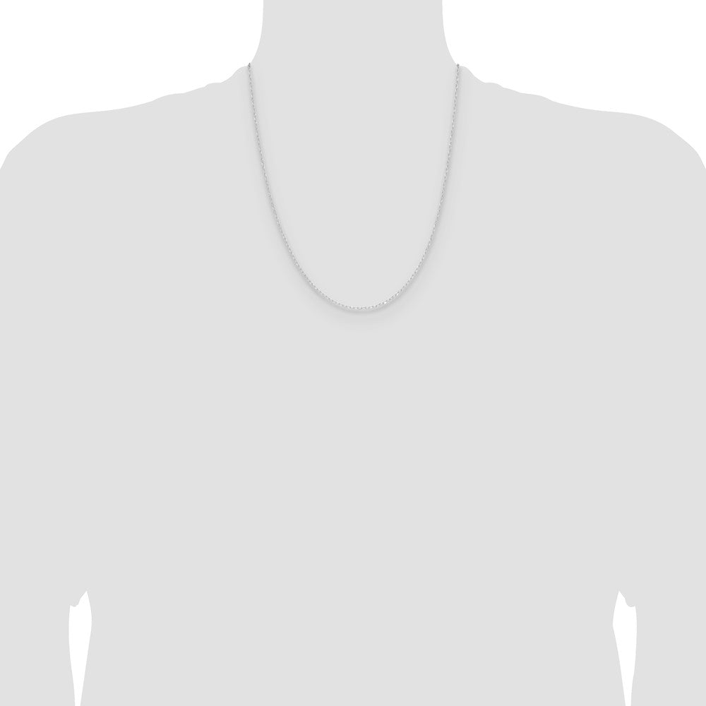 14k White Gold .8mm D/C Forzantine Cable Chain