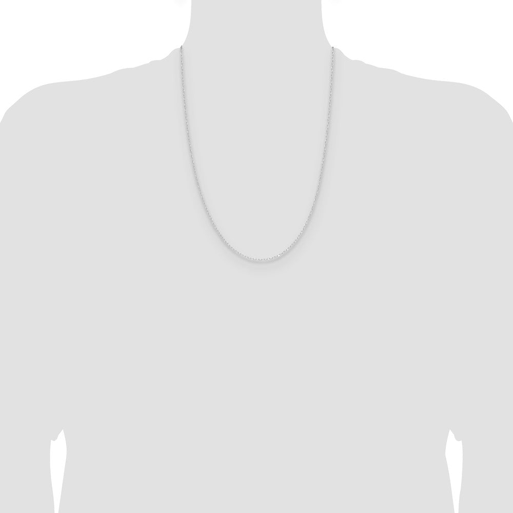 14k White Gold .8mm D/C Forzantine Cable Chain