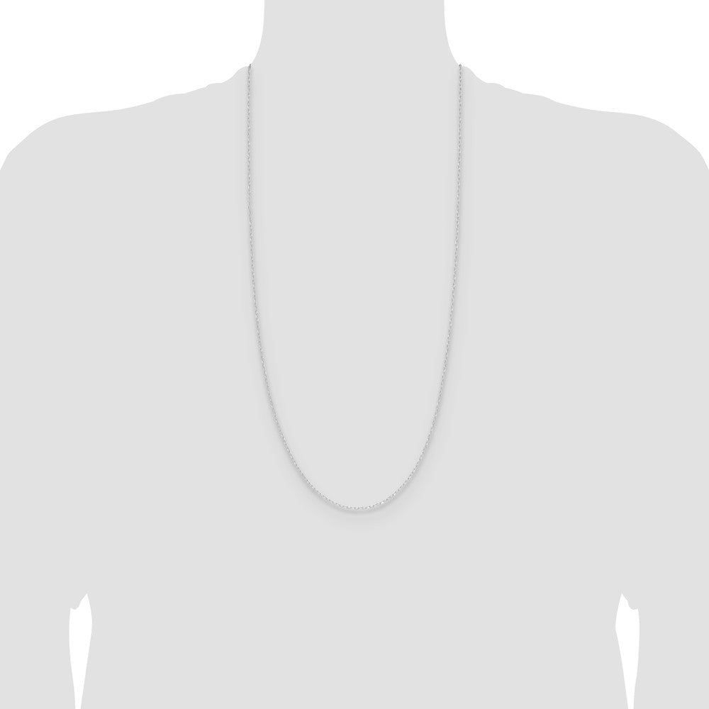 14k White Gold .8mm D/C Forzantine Cable Chain