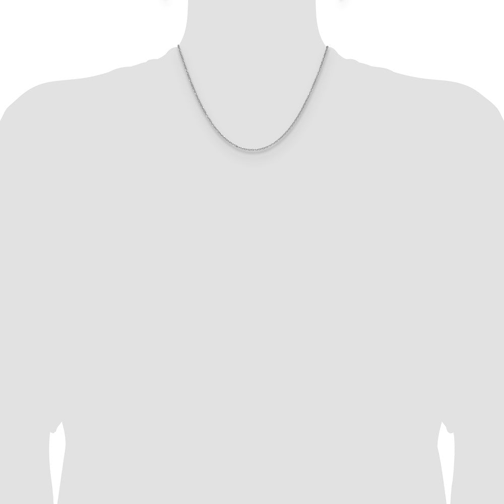 14k White Gold 1.4mm D/C Forzantine Cable Chain