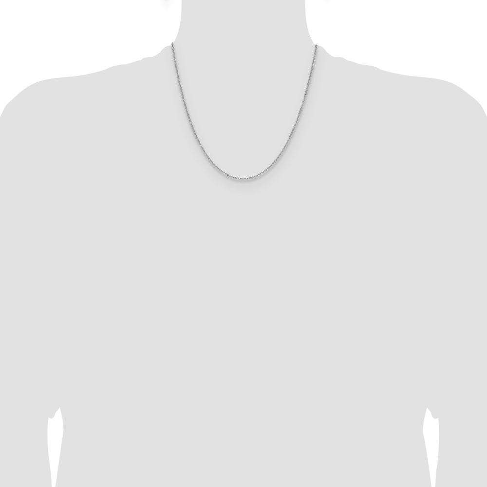 14k White Gold 1.4mm D/C Forzantine Cable Chain