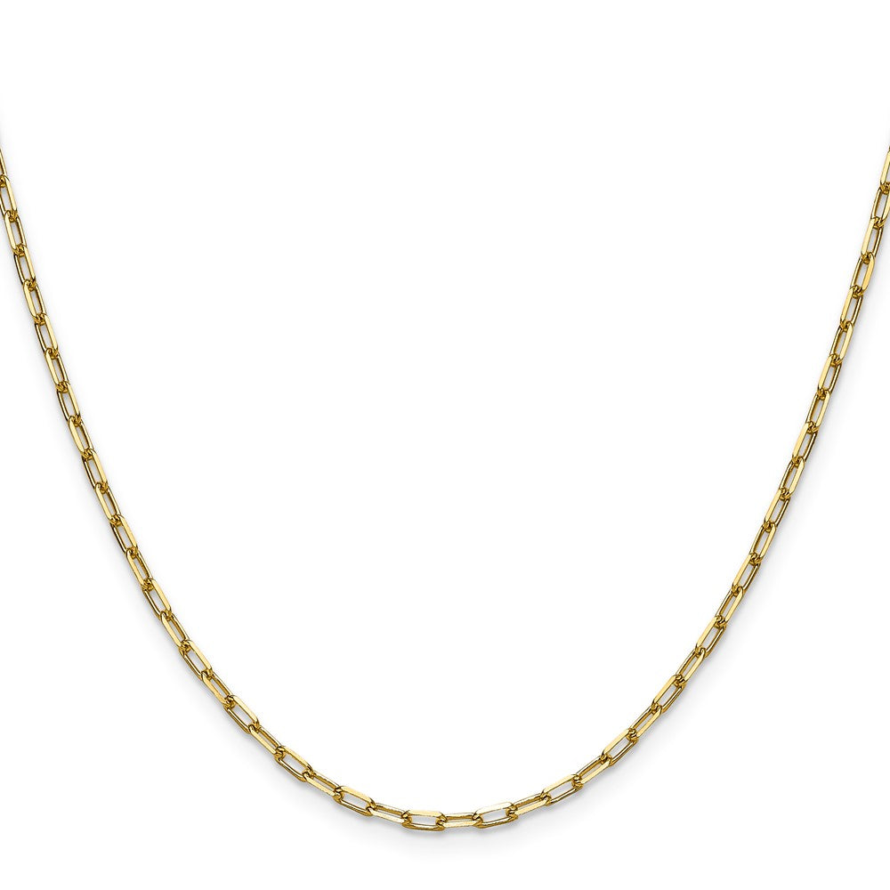 14k 2.1mm Solid Beveled Paperclip Chain